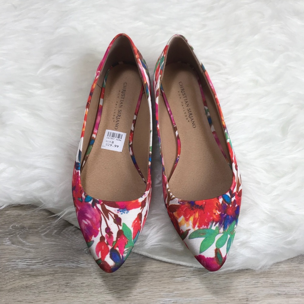 Christian Siriano for payless floral flat size 8
